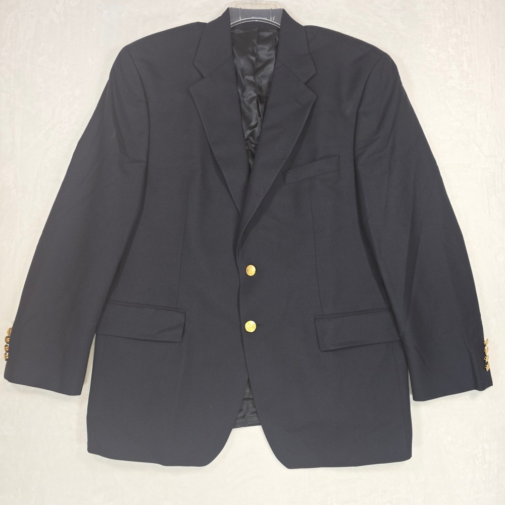 Vintage Lauren Ralph Lauren Lord & Taylor Blazer 44R Navy Wool Gold Buttons